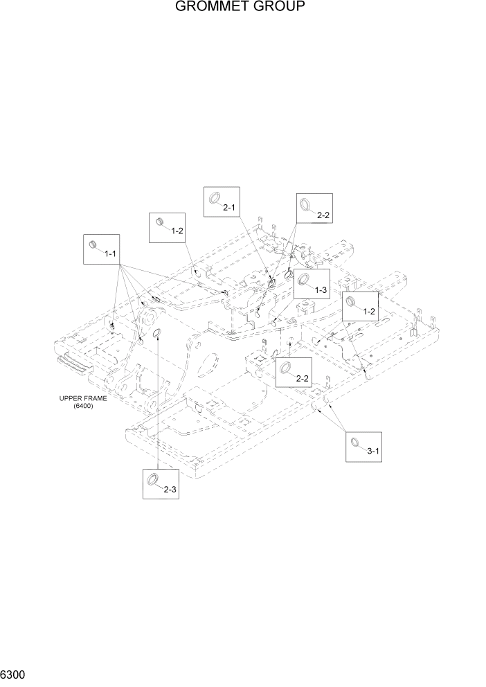 Схема запчастей Hyundai R160LC7A - PAGE 6300 GROMMET GROUP СТРУКТУРА