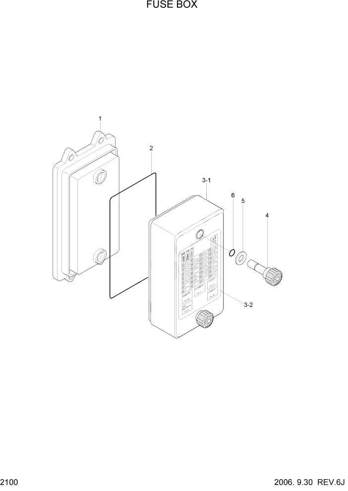 Схема запчастей Hyundai R180LC7 - PAGE 2100 FUSE BOX ЭЛЕКТРИЧЕСКАЯ СИСТЕМА