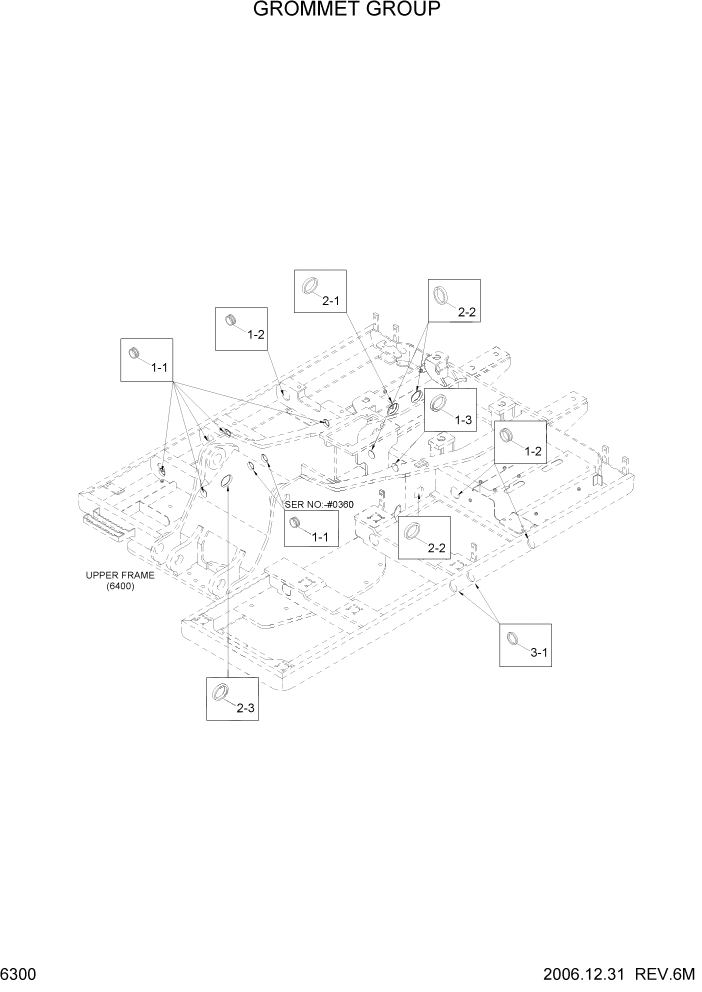 Схема запчастей Hyundai R180LC7 - PAGE 6300 GROMMET GROUP СТРУКТУРА