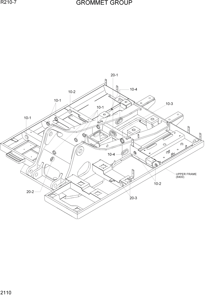 Схема запчастей Hyundai R210-7 - PAGE 2110 GROMMET GROUP ЭЛЕКТРИЧЕСКАЯ СИСТЕМА