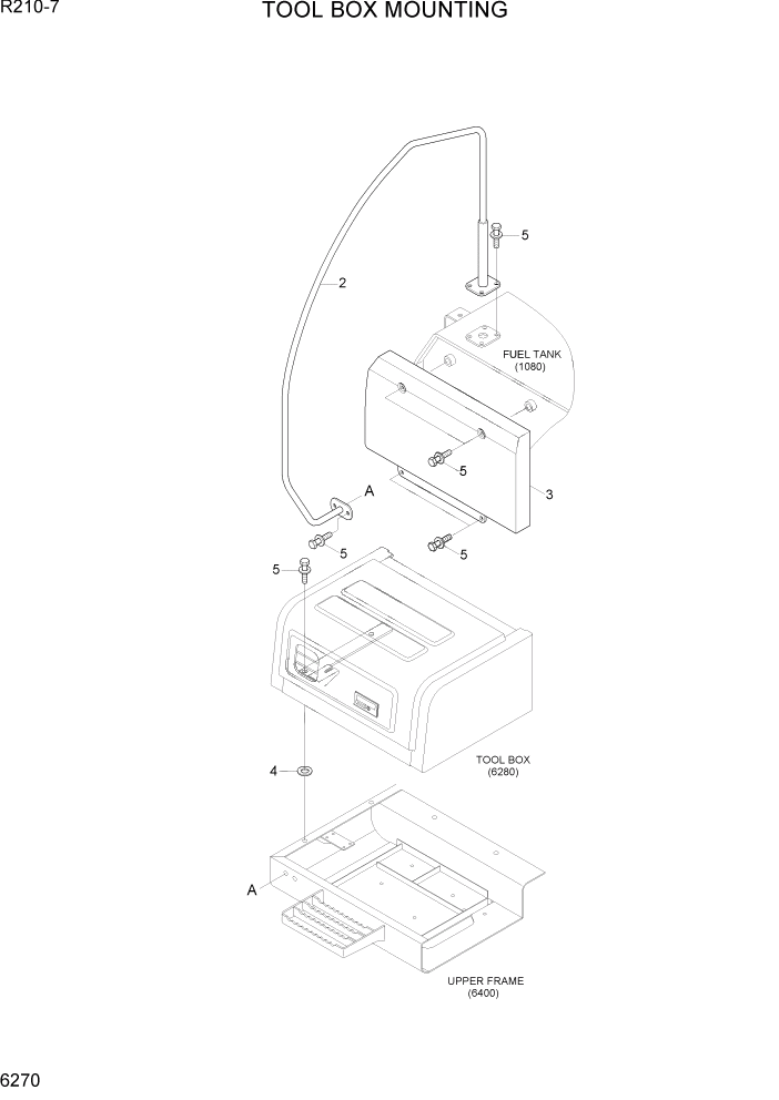 Схема запчастей Hyundai R210-7 - PAGE 6270 TOOL BOX MOUNTING СТРУКТУРА