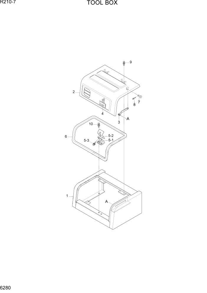 Схема запчастей Hyundai R210-7 - PAGE 6280 TOOL BOX СТРУКТУРА