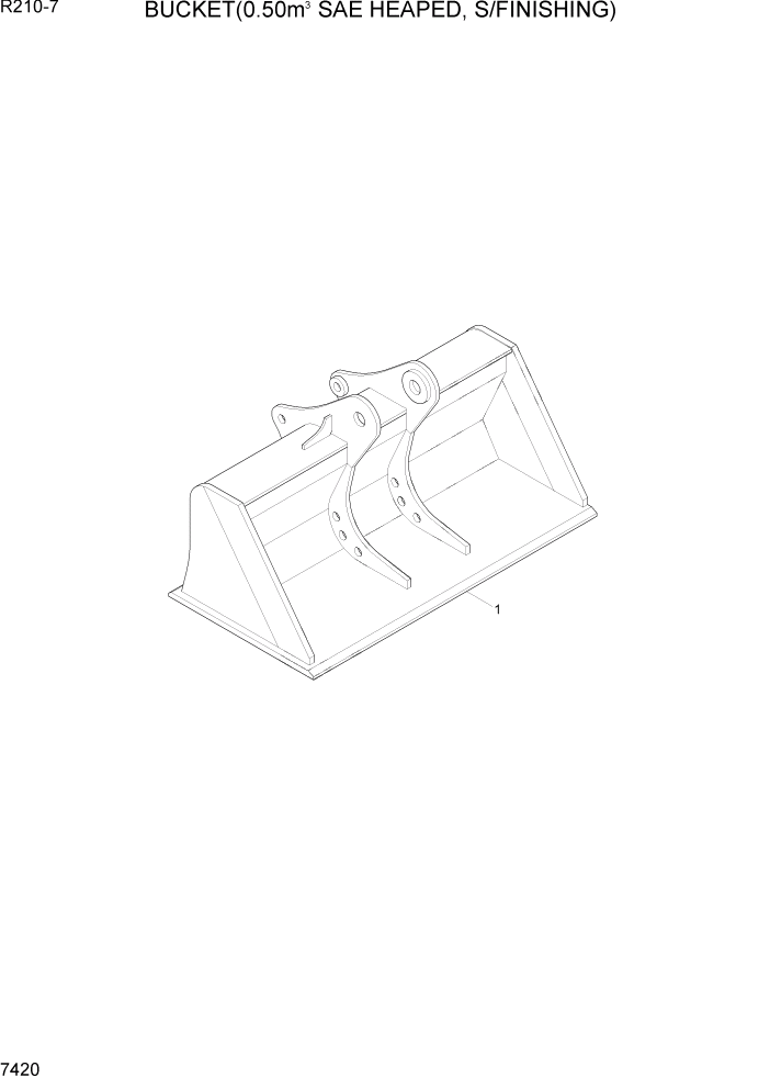 Схема запчастей Hyundai R210-7 - PAGE 7420 BUCKET(0.50M3 SAE HEAPED, S/FINISHING) РАБОЧЕЕ ОБОРУДОВАНИЕ