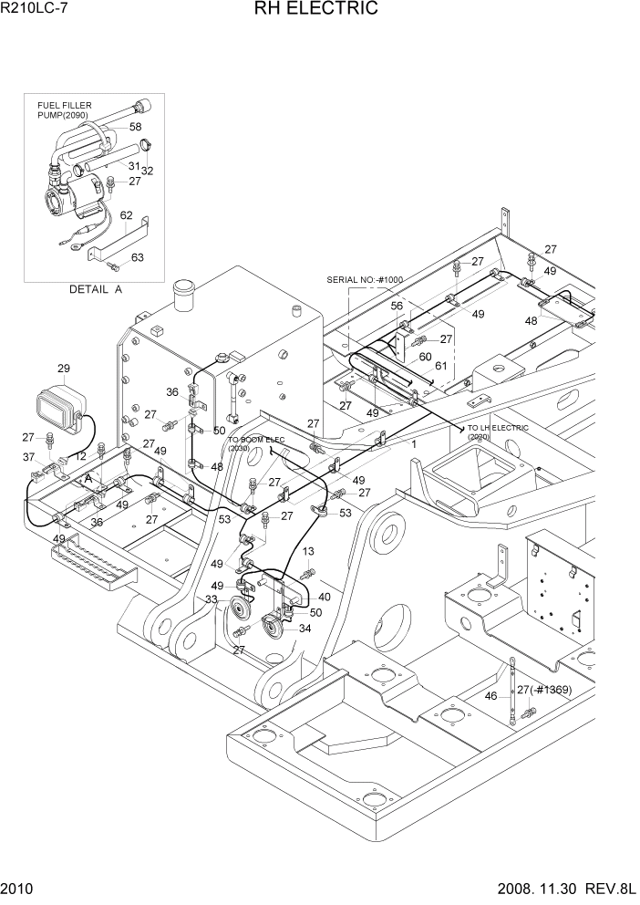 Схема запчастей Hyundai R210LC7 - PAGE 2010 RH ELECTRIC ЭЛЕКТРИЧЕСКАЯ СИСТЕМА