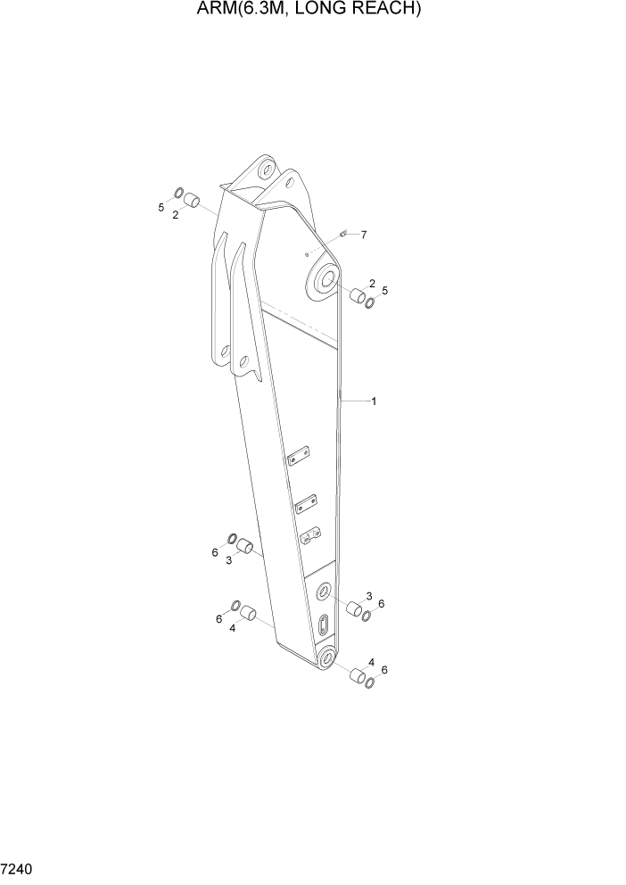 Схема запчастей Hyundai R210LC7 - PAGE 7240 ARM(6.3M, LONG REACH) РАБОЧЕЕ ОБОРУДОВАНИЕ