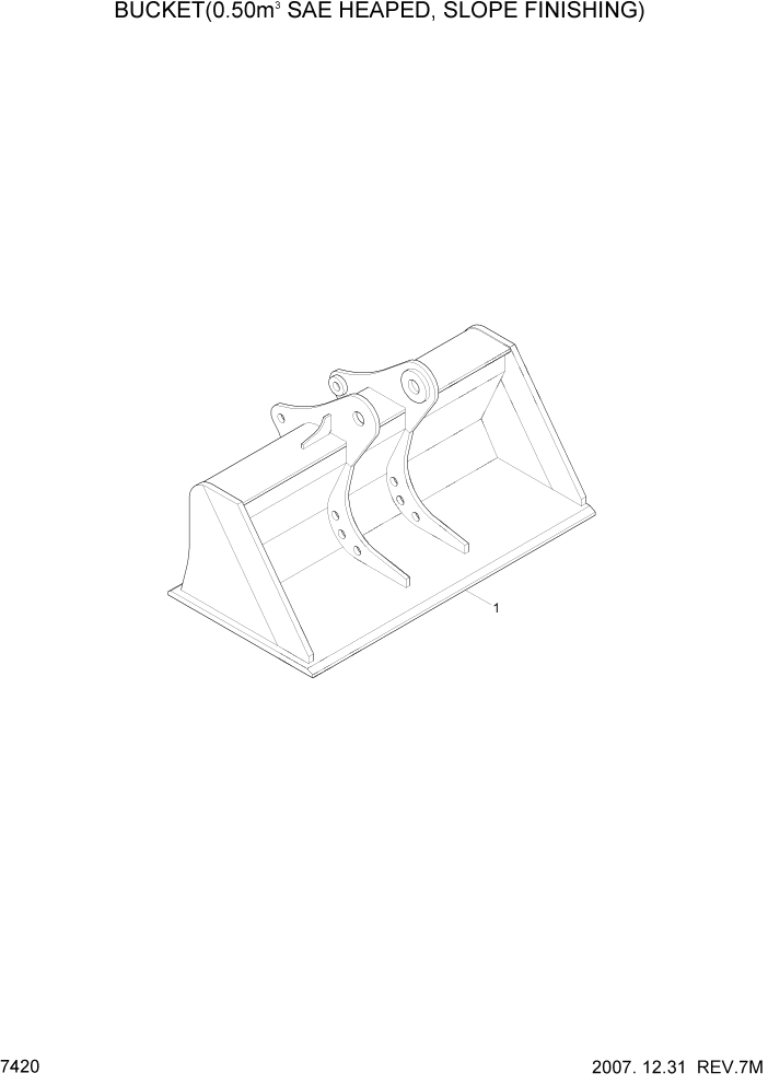 Схема запчастей Hyundai R210LC7 - PAGE 7420 BUCKET(0.50M3 SAE HEAPED, S/FINISHING) РАБОЧЕЕ ОБОРУДОВАНИЕ