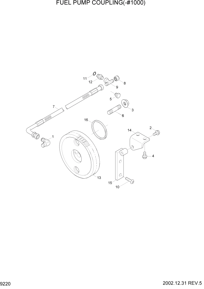 Схема запчастей Hyundai R210LC7 - PAGE 9220 FUEL PUMP COUPLING(-#1000) ДВИГАТЕЛЬ БАЗА