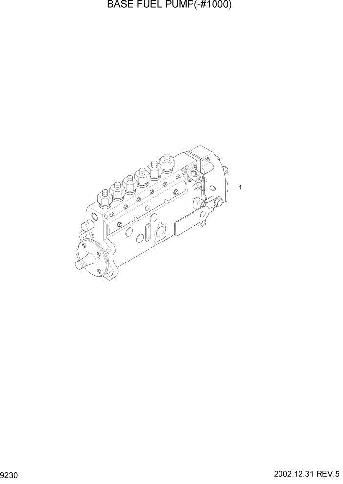 Схема запчастей Hyundai R210LC7 - PAGE 9230 BASE FUEL PUMP(-#1000) ДВИГАТЕЛЬ БАЗА
