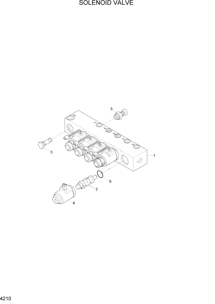 Схема запчастей Hyundai R290LC7A - PAGE 4210 SOLENOID VALVE ГИДРАВЛИЧЕСКИЕ КОМПОНЕНТЫ