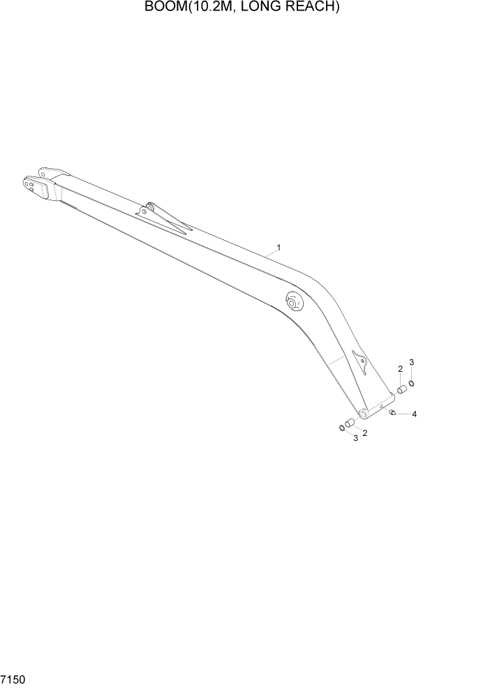 Схема запчастей Hyundai R290LC7A - PAGE 7150 BOOM(10.2M, LONG REACH) РАБОЧЕЕ ОБОРУДОВАНИЕ