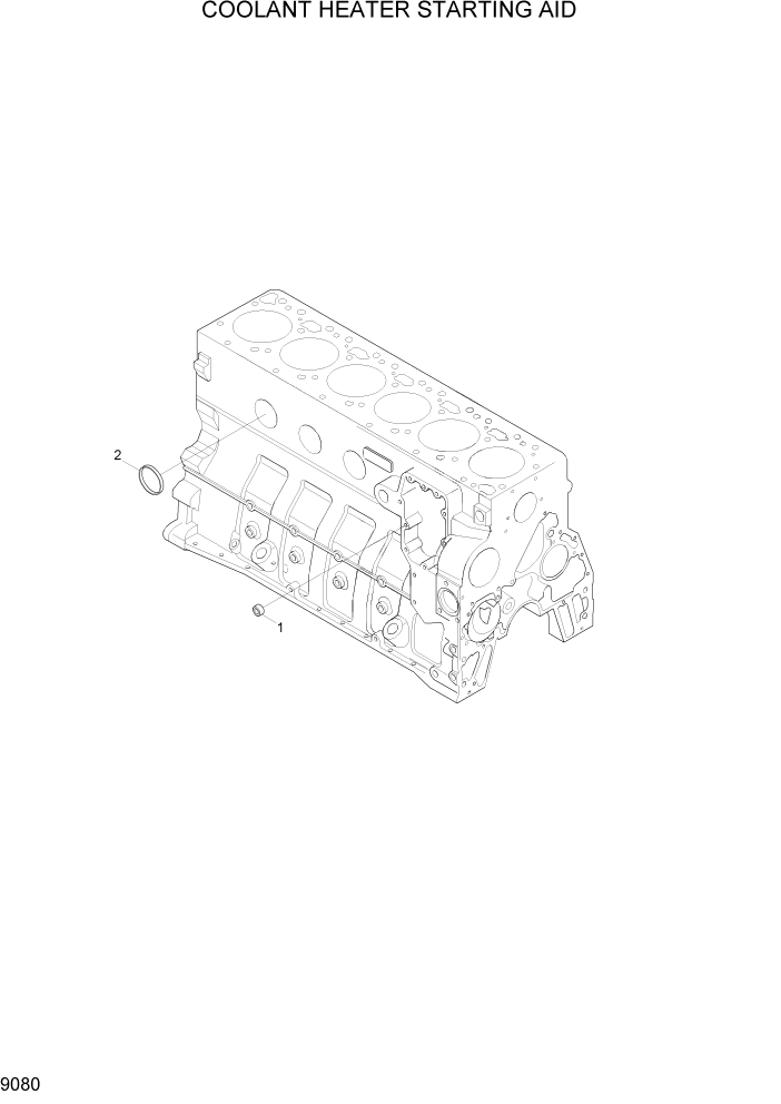 Схема запчастей Hyundai R290LC7A - PAGE 9080 COOLANT HEATER STARTING AID ДВИГАТЕЛЬ БАЗА