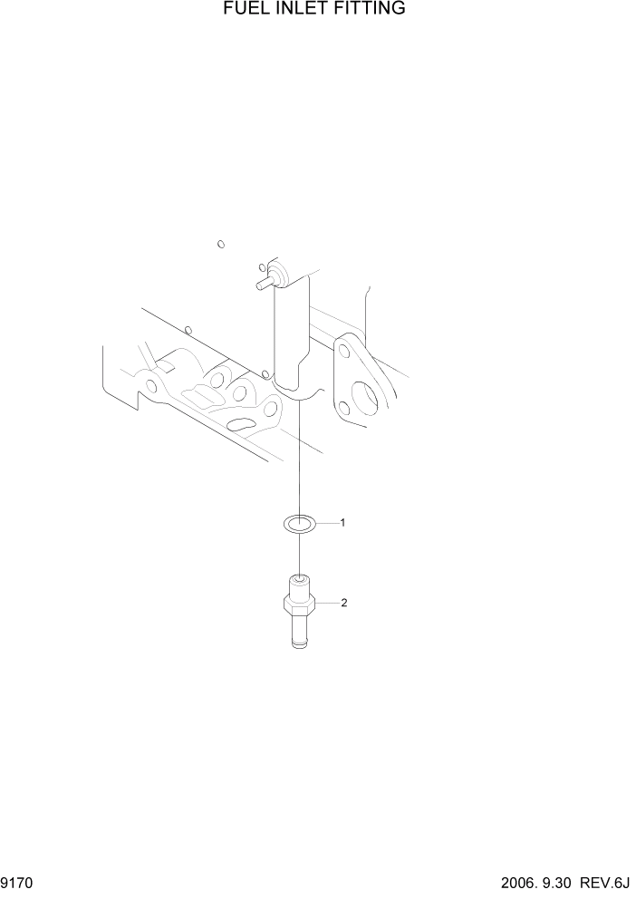 Схема запчастей Hyundai R290LC7A - PAGE 9170 FUEL INLET FITTING ДВИГАТЕЛЬ БАЗА