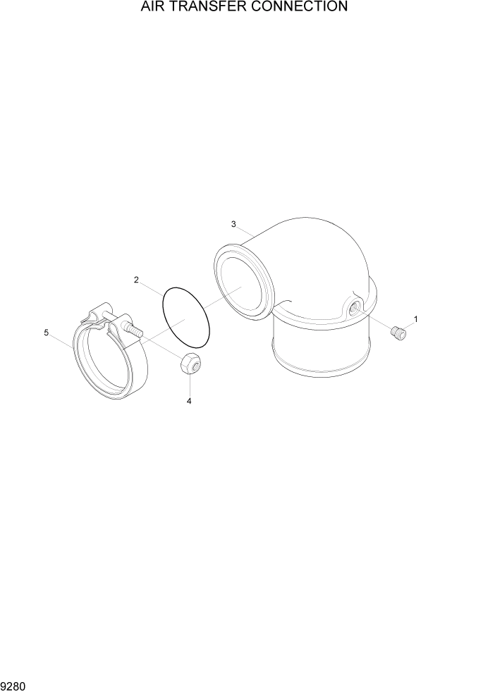 Схема запчастей Hyundai R290LC7A - PAGE 9280 AIR TRANSFER CONNECTION ДВИГАТЕЛЬ БАЗА