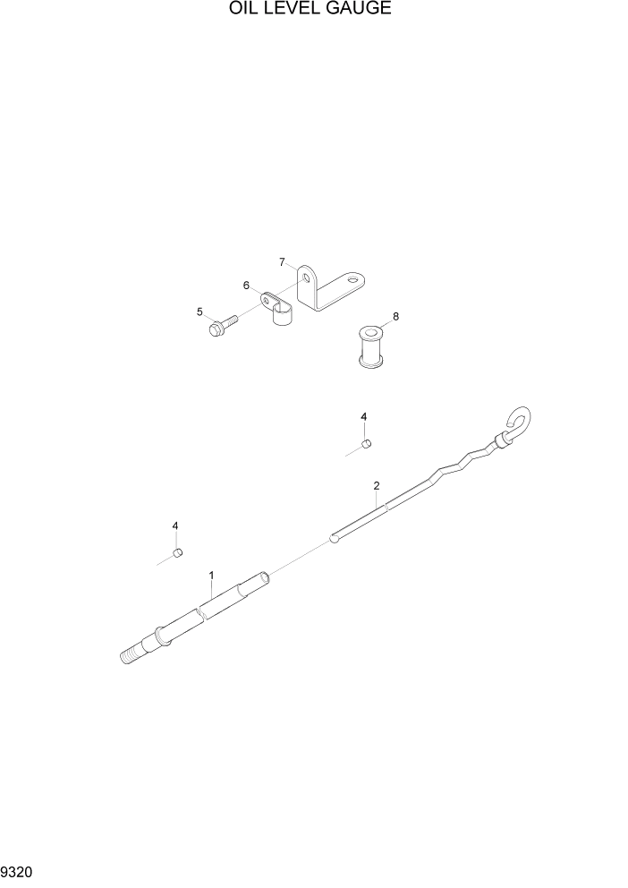 Схема запчастей Hyundai R290LC7A - PAGE 9320 OIL LEVEL GAUGE ДВИГАТЕЛЬ БАЗА