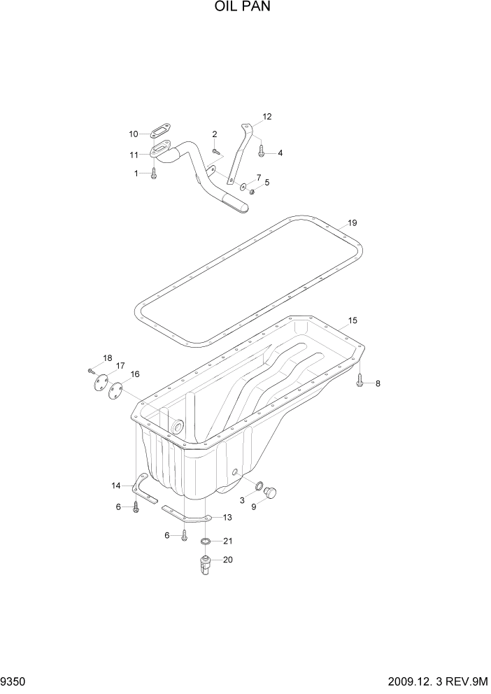 Схема запчастей Hyundai R290LC7A - PAGE 9350 OIL FAN ДВИГАТЕЛЬ БАЗА