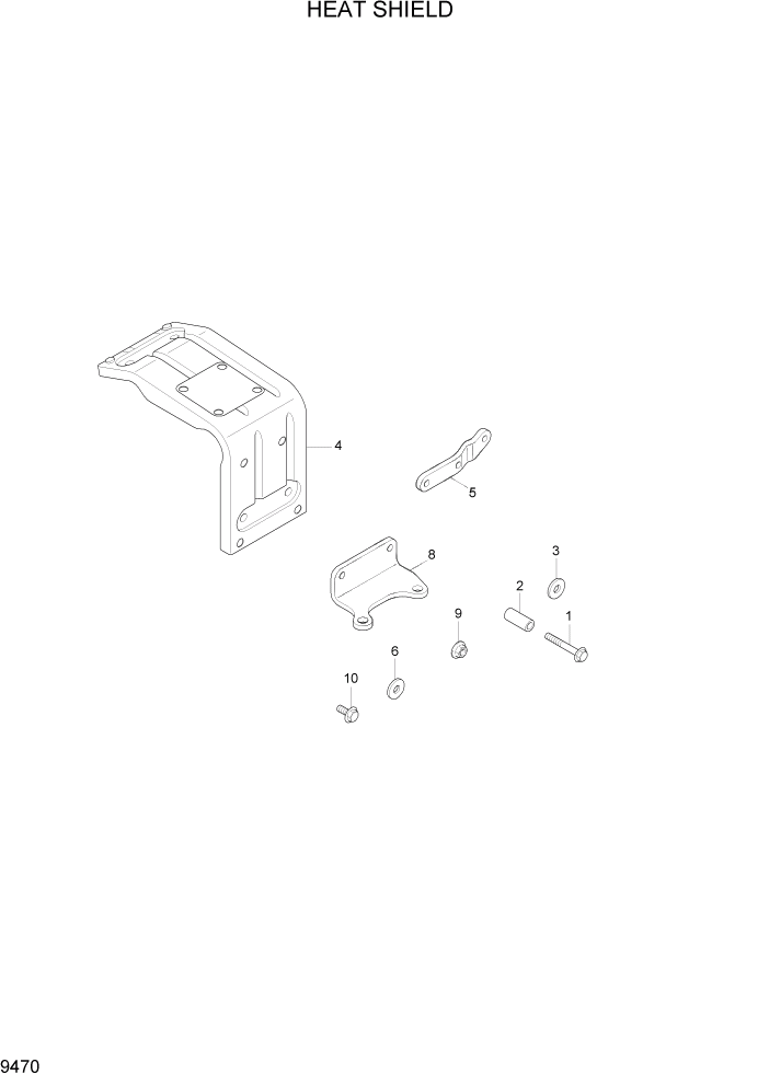 Схема запчастей Hyundai R290LC7A - PAGE 9470 HEAT SHIELD ДВИГАТЕЛЬ БАЗА