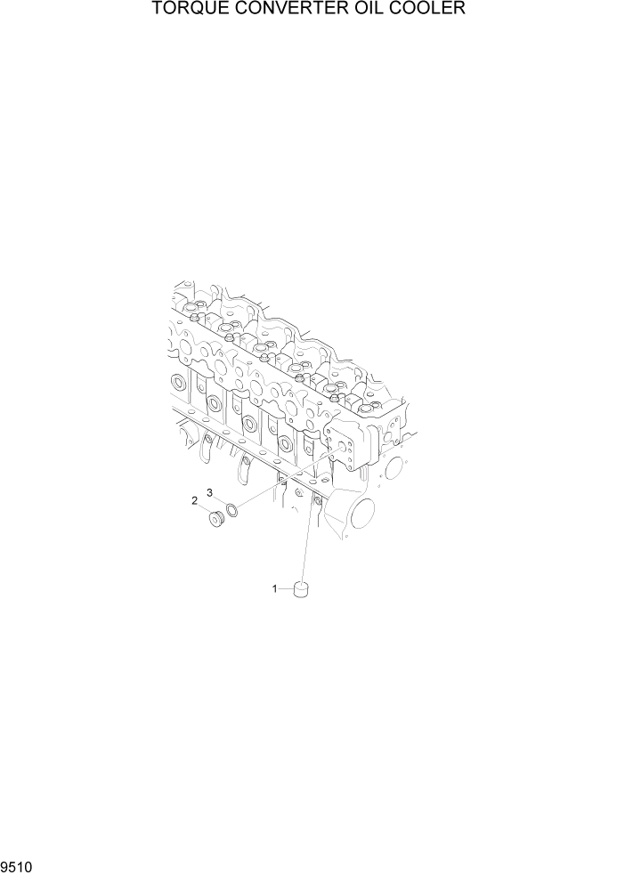 Схема запчастей Hyundai R290LC7A - PAGE 9510 TORQUE CONVERTER OIL COOLER ДВИГАТЕЛЬ БАЗА