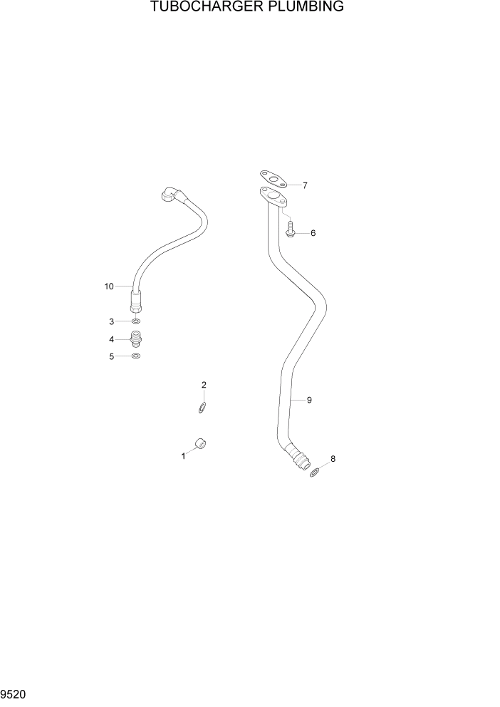 Схема запчастей Hyundai R290LC7A - PAGE 9520 TURBOCHARGER PLUMBING ДВИГАТЕЛЬ БАЗА