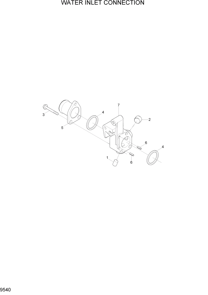 Схема запчастей Hyundai R290LC7A - PAGE 9540 WATER INLET CONNECTION ДВИГАТЕЛЬ БАЗА