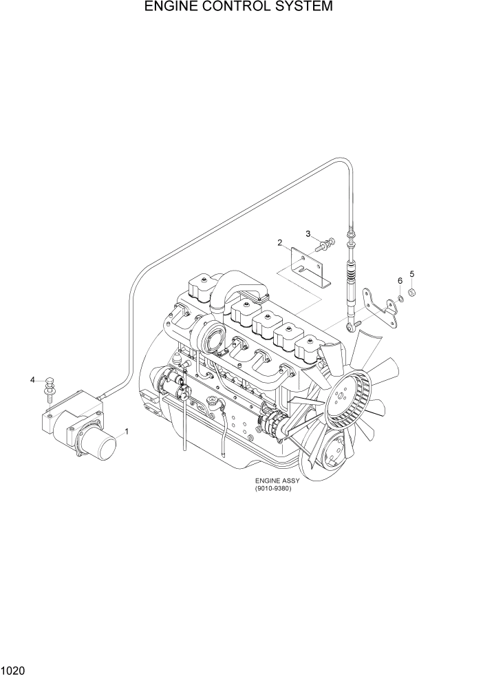 Схема запчастей Hyundai R290LC7H - PAGE 1020 ENGINE CONTROL SYSTEM СИСТЕМА ДВИГАТЕЛЯ