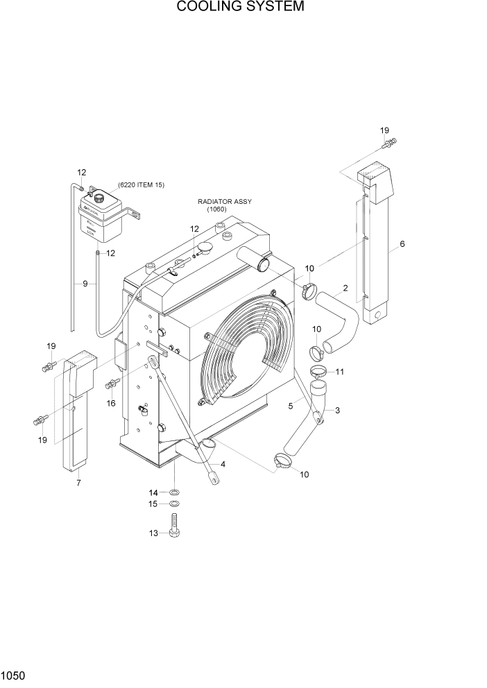 Схема запчастей Hyundai R290LC7H - PAGE 1050 COOLING SYSTEM СИСТЕМА ДВИГАТЕЛЯ