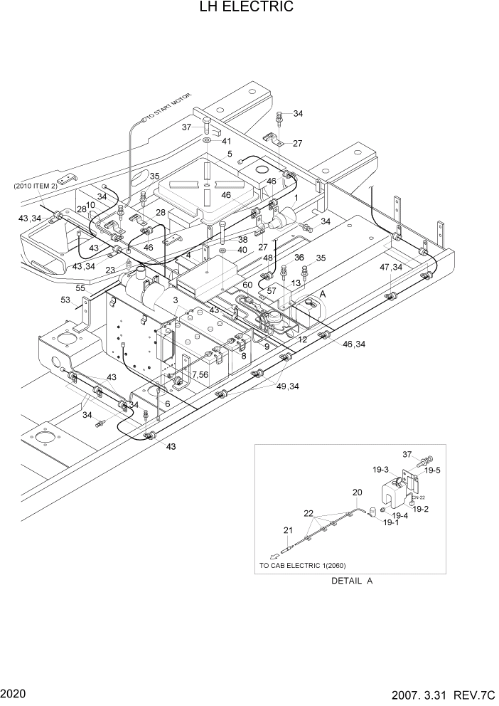 Схема запчастей Hyundai R290LC7H - PAGE 2020 LH ELECTRIC ЭЛЕКТРИЧЕСКАЯ СИСТЕМА