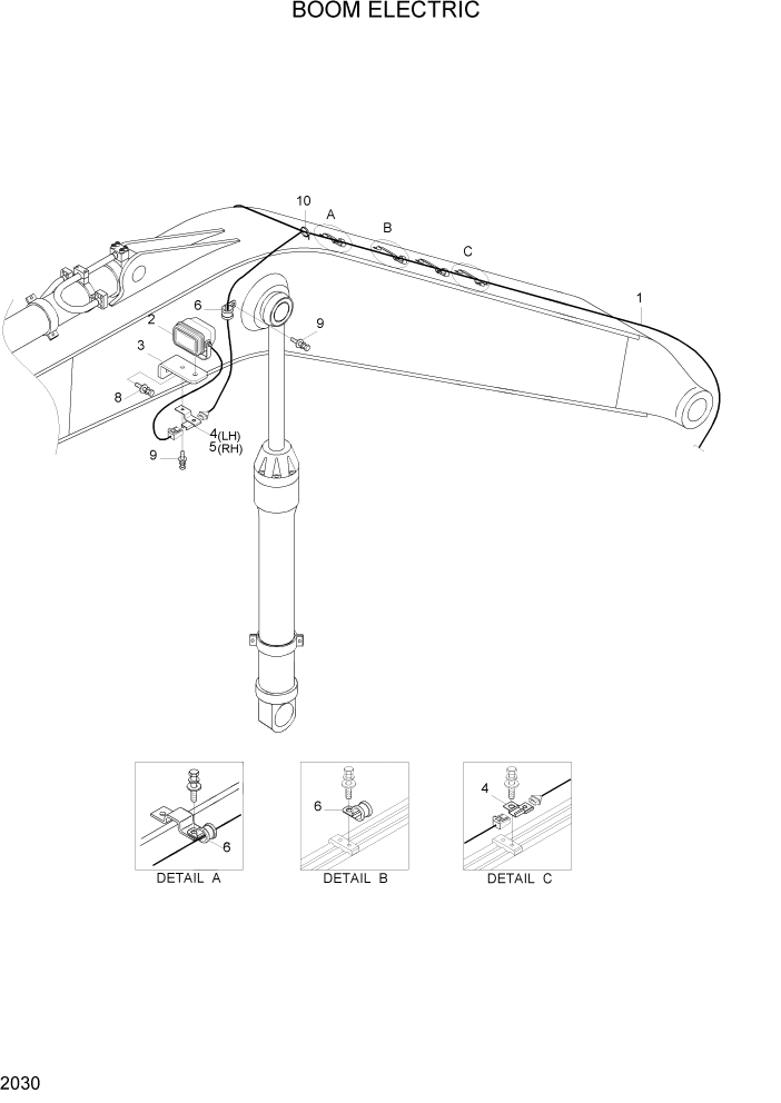 Схема запчастей Hyundai R290LC7H - PAGE 2030 BOOM ELECTRIC ЭЛЕКТРИЧЕСКАЯ СИСТЕМА