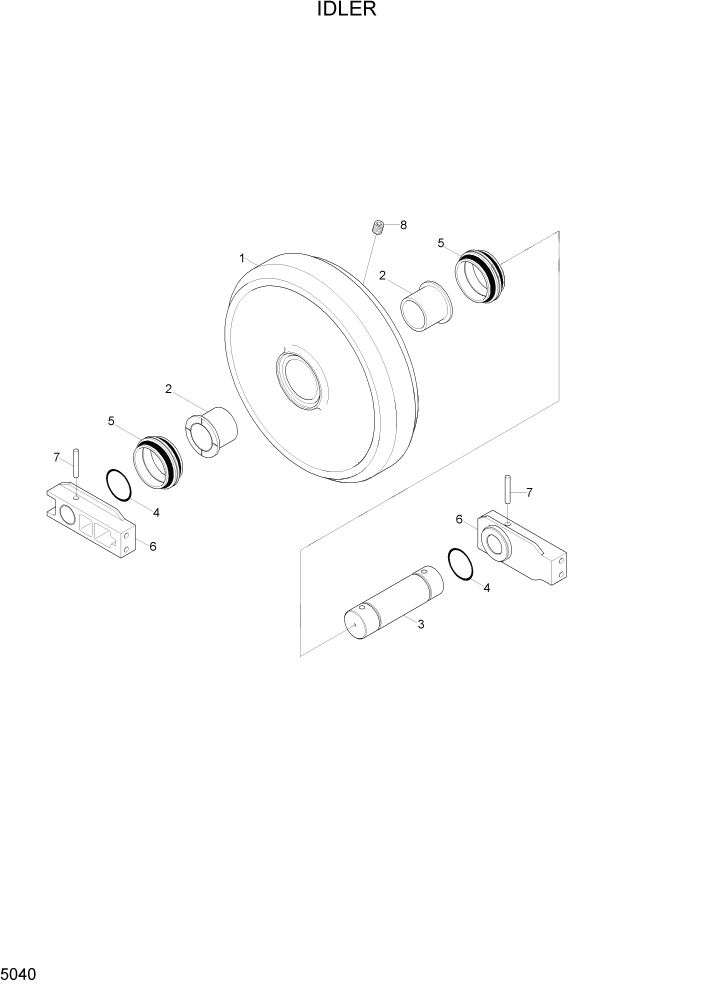 Схема запчастей Hyundai R290LC7H - PAGE 5040 IDLER ХОДОВАЯ ЧАСТЬ