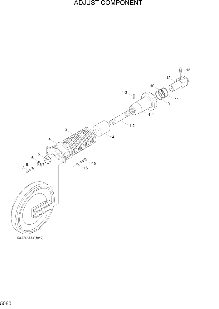 Схема запчастей Hyundai R290LC7H - PAGE 5060 ADJUST COMPONENT ХОДОВАЯ ЧАСТЬ