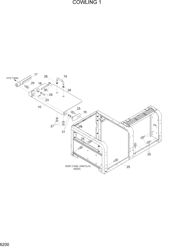 Схема запчастей Hyundai R290LC7H - PAGE 6200 COWLING 1 СТРУКТУРА