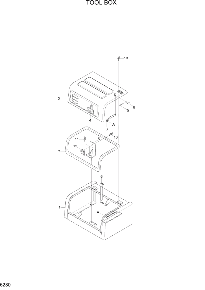 Схема запчастей Hyundai R290LC7H - PAGE 6280 TOOL BOX СТРУКТУРА