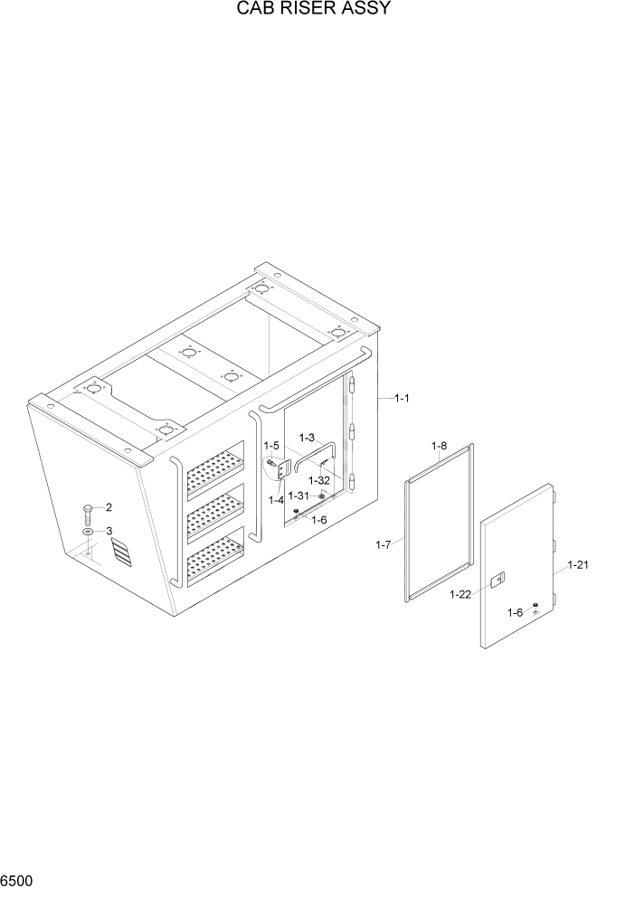 Схема запчастей Hyundai R290LC7H - PAGE 6500 CAB RISER ASSY СТРУКТУРА