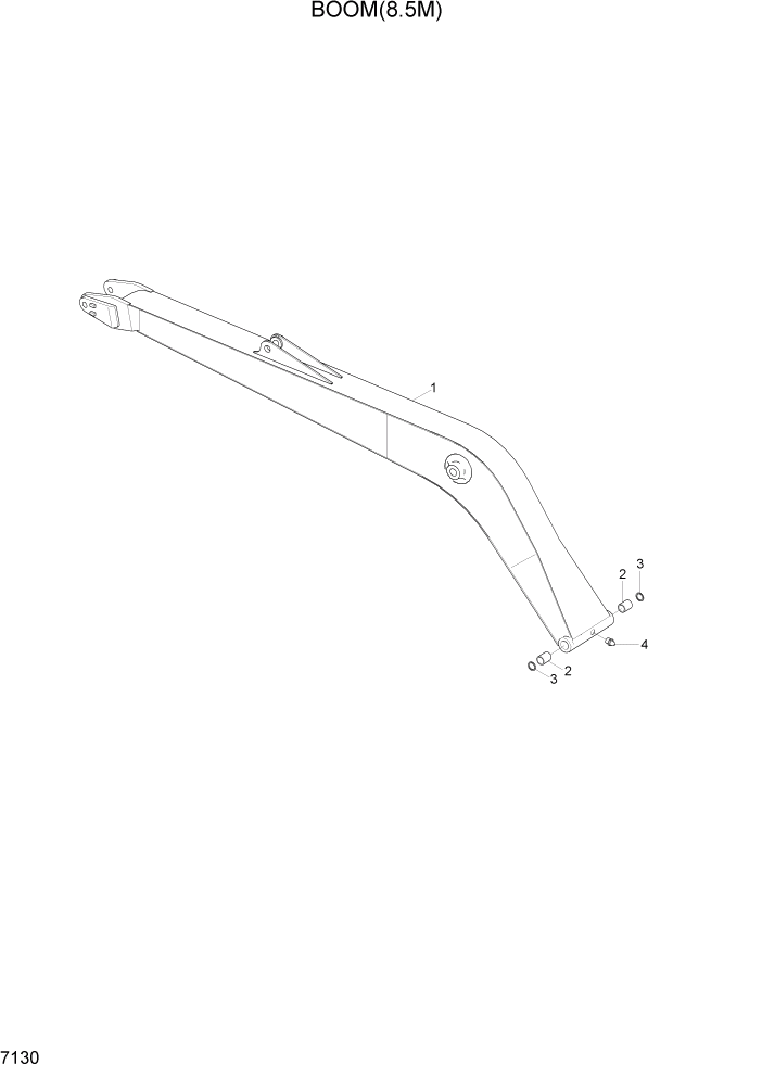 Схема запчастей Hyundai R290LC7H - PAGE 7130 BOOM(8.5M) РАБОЧЕЕ ОБОРУДОВАНИЕ