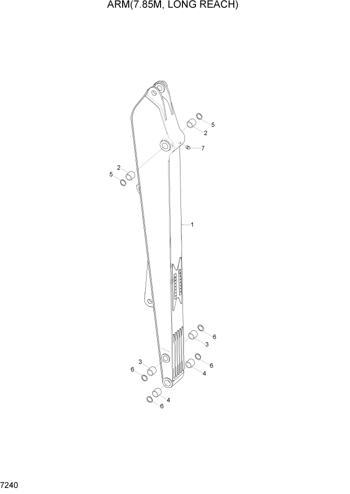 Схема запчастей Hyundai R290LC7H - PAGE 7240 ARM(7.85M, LONG REACH) РАБОЧЕЕ ОБОРУДОВАНИЕ