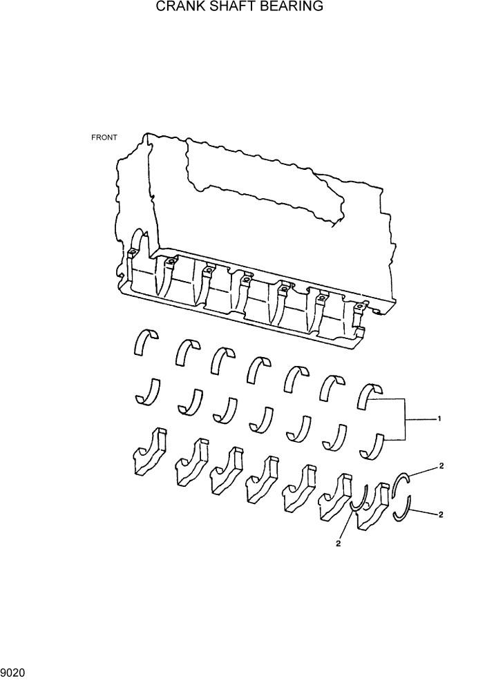 Схема запчастей Hyundai R290LC7H - PAGE 9020 CRANK SHAFT BEARING ДВИГАТЕЛЬ БАЗА