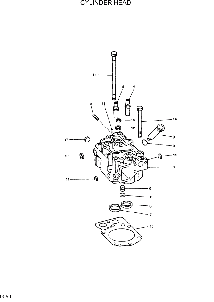 Схема запчастей Hyundai R290LC7H - PAGE 9050 CYLINDER HEAD ДВИГАТЕЛЬ БАЗА