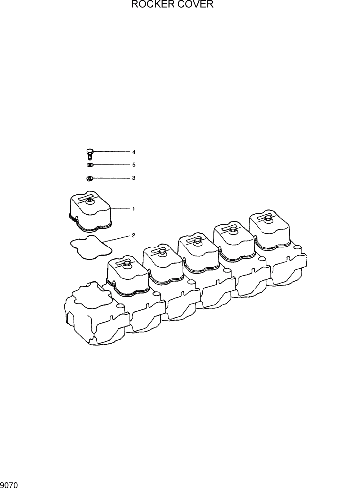 Схема запчастей Hyundai R290LC7H - PAGE 9070 ROCKER COVER ДВИГАТЕЛЬ БАЗА