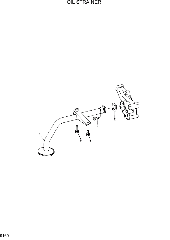 Схема запчастей Hyundai R290LC7H - PAGE 9160 OIL STRAINER ДВИГАТЕЛЬ БАЗА