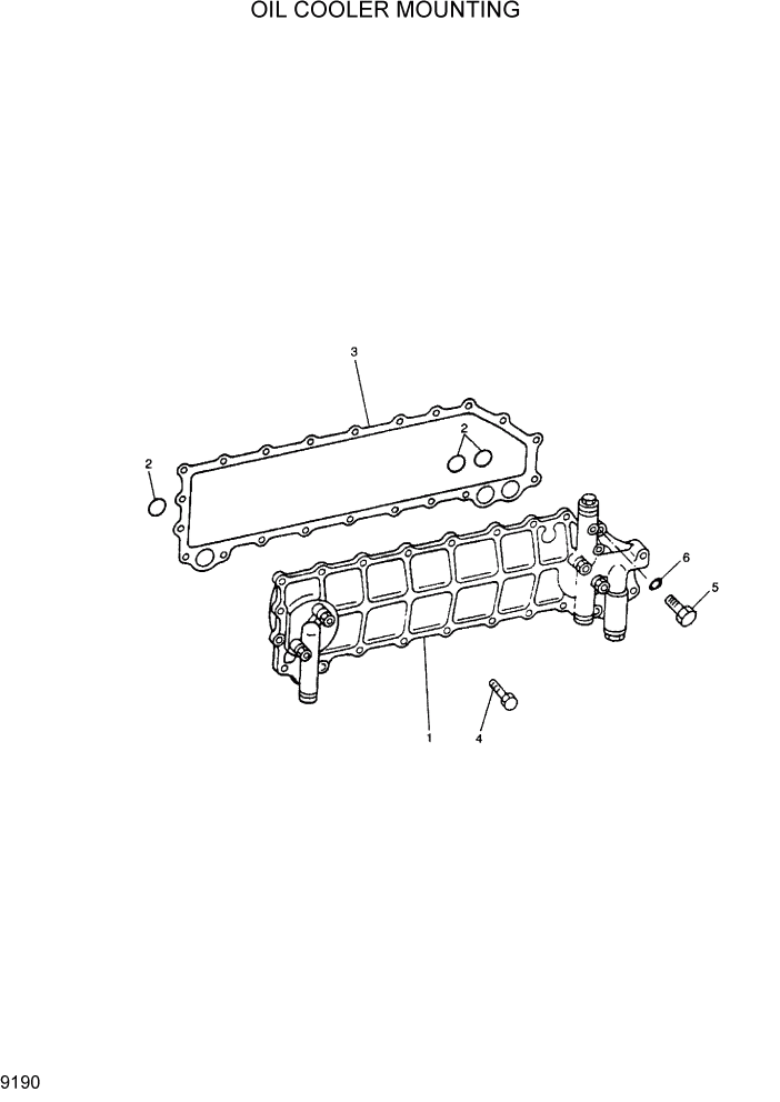 Схема запчастей Hyundai R290LC7H - PAGE 9190 OIL COOLER MOUNTING ДВИГАТЕЛЬ БАЗА