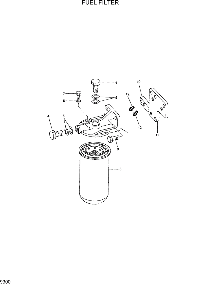 Схема запчастей Hyundai R290LC7H - PAGE 9300 FUEL FILTER ДВИГАТЕЛЬ БАЗА