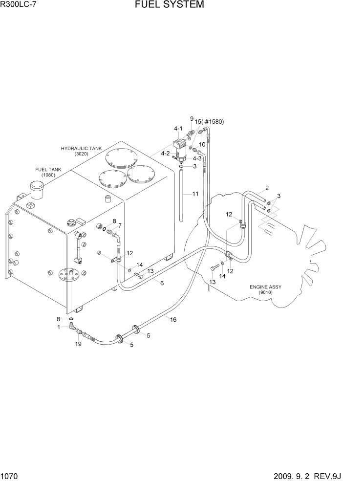 Схема запчастей Hyundai R300LC7 - PAGE 1070 FUEL SYSTEM СИСТЕМА ДВИГАТЕЛЯ