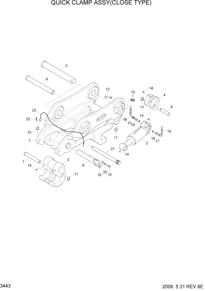 Схема запчастей Hyundai R300LC7 - PAGE 3443 QUICK CLAMP(CLOSE TYPE) ГИДРАВЛИЧЕСКАЯ СИСТЕМА