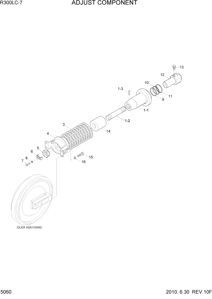 Схема запчастей Hyundai R300LC7 - PAGE 5060 ADJUST COMPONENT ХОДОВАЯ ЧАСТЬ