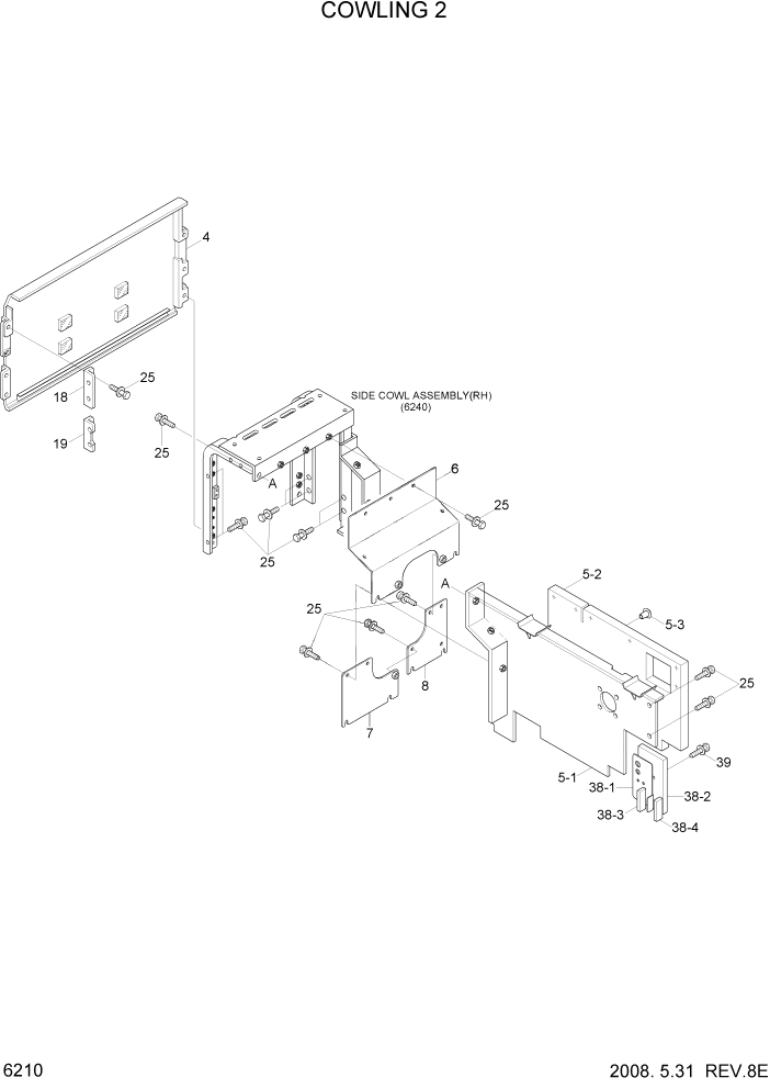 Схема запчастей Hyundai R300LC7 - PAGE 6210 COWLING 2 СТРУКТУРА