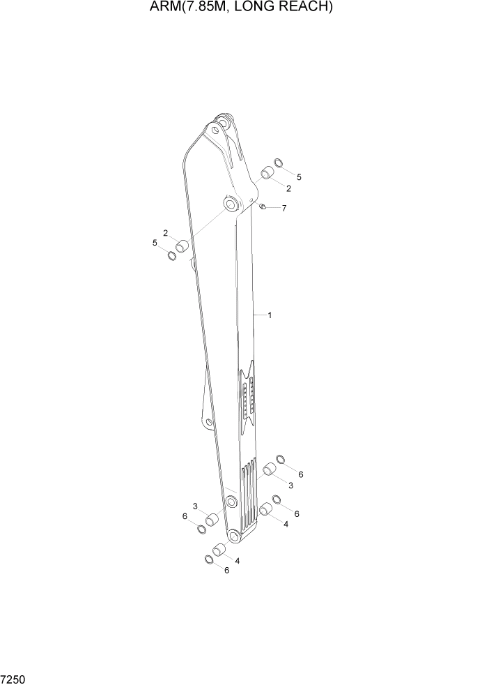 Схема запчастей Hyundai R300LC7 - PAGE 7250 ARM(7.85M, LONG REACH) РАБОЧЕЕ ОБОРУДОВАНИЕ