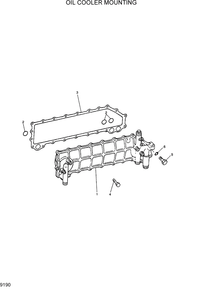 Схема запчастей Hyundai R300LC7 - PAGE 9190 OIL COOLER MOUNTING ДВИГАТЕЛЬ БАЗА