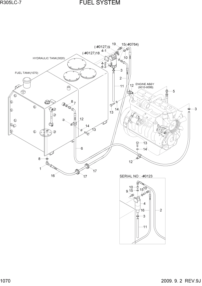 Схема запчастей Hyundai R305LC7 - PAGE 1070 FUEL SYSTEM СИСТЕМА ДВИГАТЕЛЯ