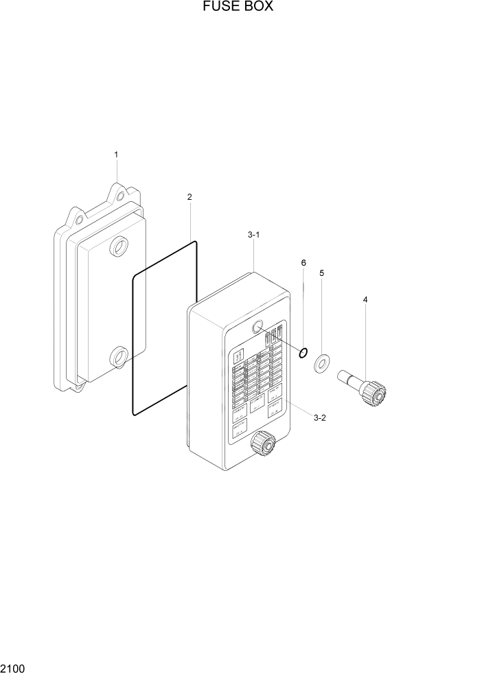 Схема запчастей Hyundai R305LC7 - PAGE 2100 FUSE BOX ЭЛЕКТРИЧЕСКАЯ СИСТЕМА