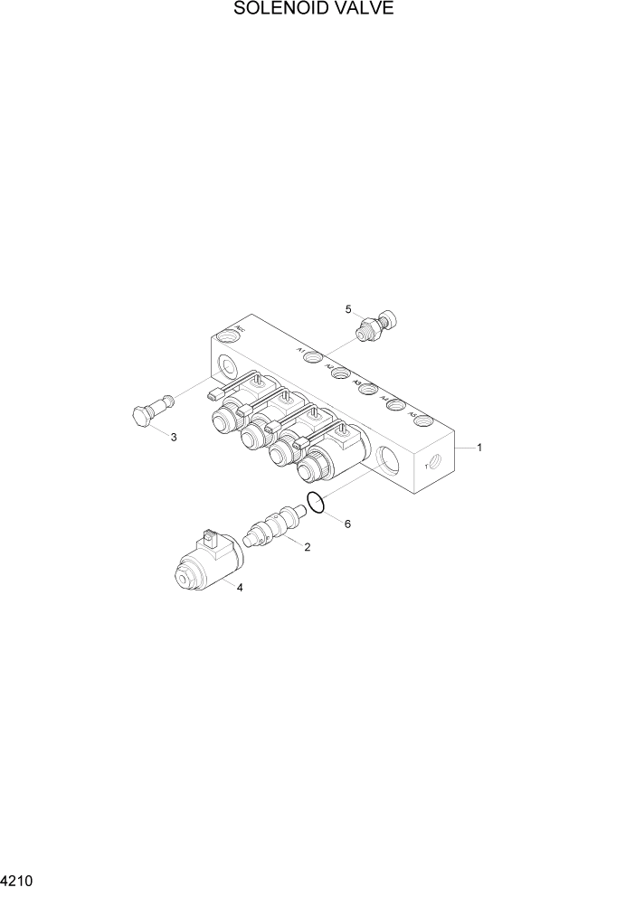 Схема запчастей Hyundai R305LC7 - PAGE 4210 SOLENOID VALVE ГИДРАВЛИЧЕСКИЕ КОМПОНЕНТЫ