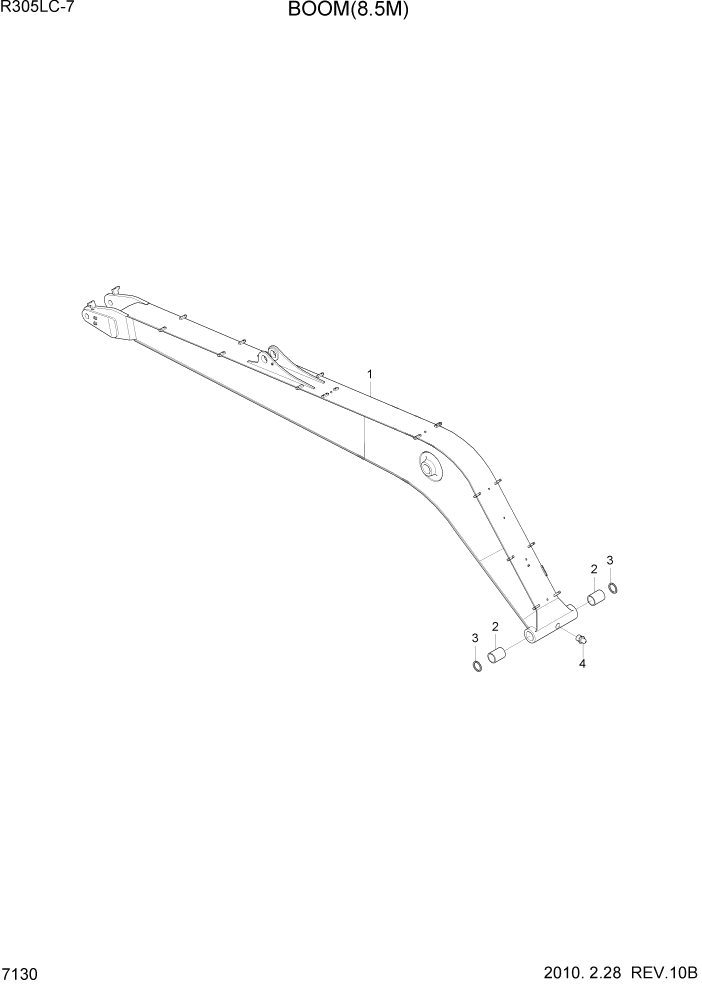 Схема запчастей Hyundai R305LC7 - PAGE 7130 BOOM(8.5M) РАБОЧЕЕ ОБОРУДОВАНИЕ